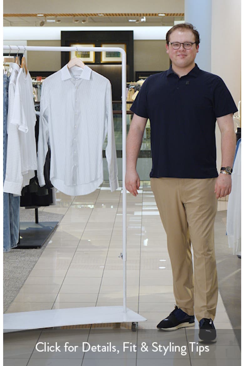 Trim Fit Shadow Stripe Premium Performance Twill Dress Shirt video