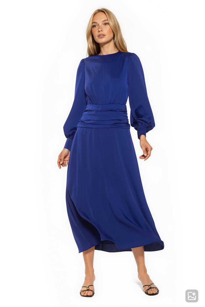 Maeve Long Sleeve Midi Dress, Alternate, color, COBALT