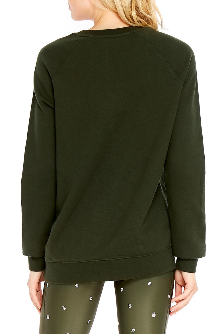 Skulls Sid Crewneck Sweatshirt, Alternate, color, KHAKI/ WHITE