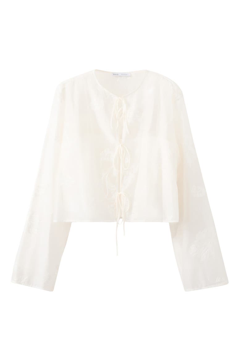 Lyocell Floral Embroidery Top, Alternate, color, OFF WHITE