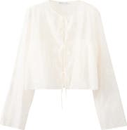 MANGO Lyocell Floral Embroidery Top