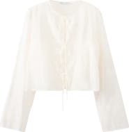 MANGO Lyocell Floral Embroidery Top