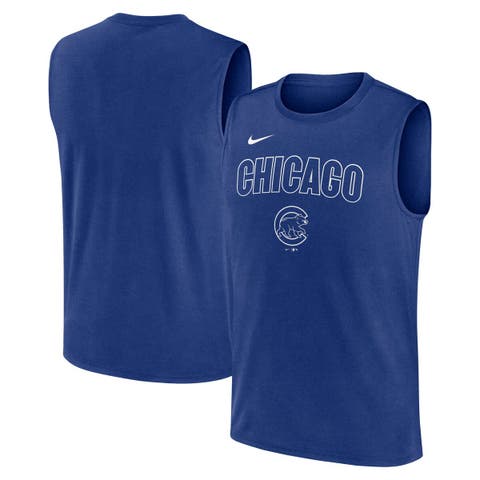 Men's Nike Royal Chicago Cubs Knockout Performance Muscle Tank Top