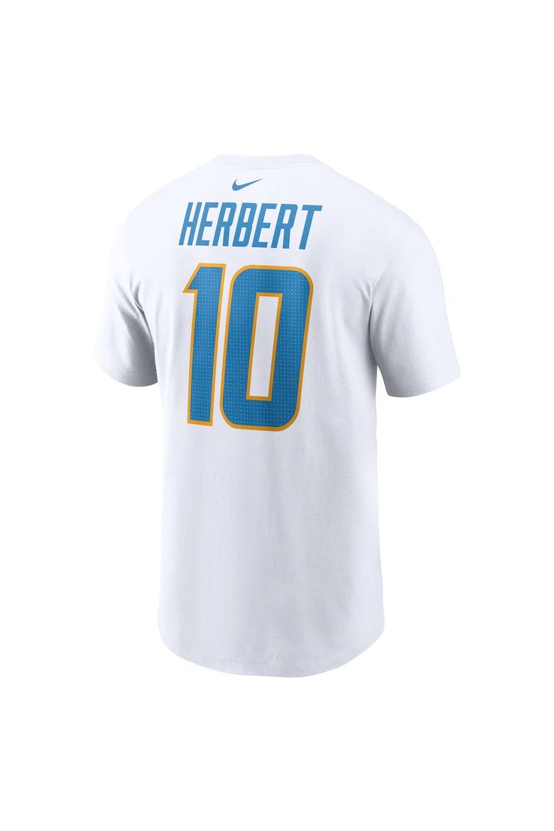 Men's Nike Justin Herbert  White Los Angeles Chargers  Player Name & Number T-Shirt, Alternate, color, White