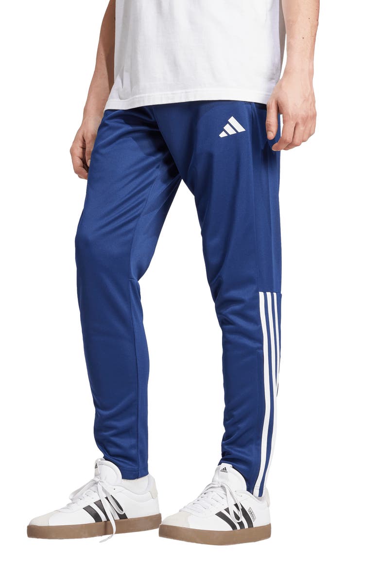 Sereno 3-Stripes AEROREADY Slim Pants, Main, color, DKBLUE/WHI