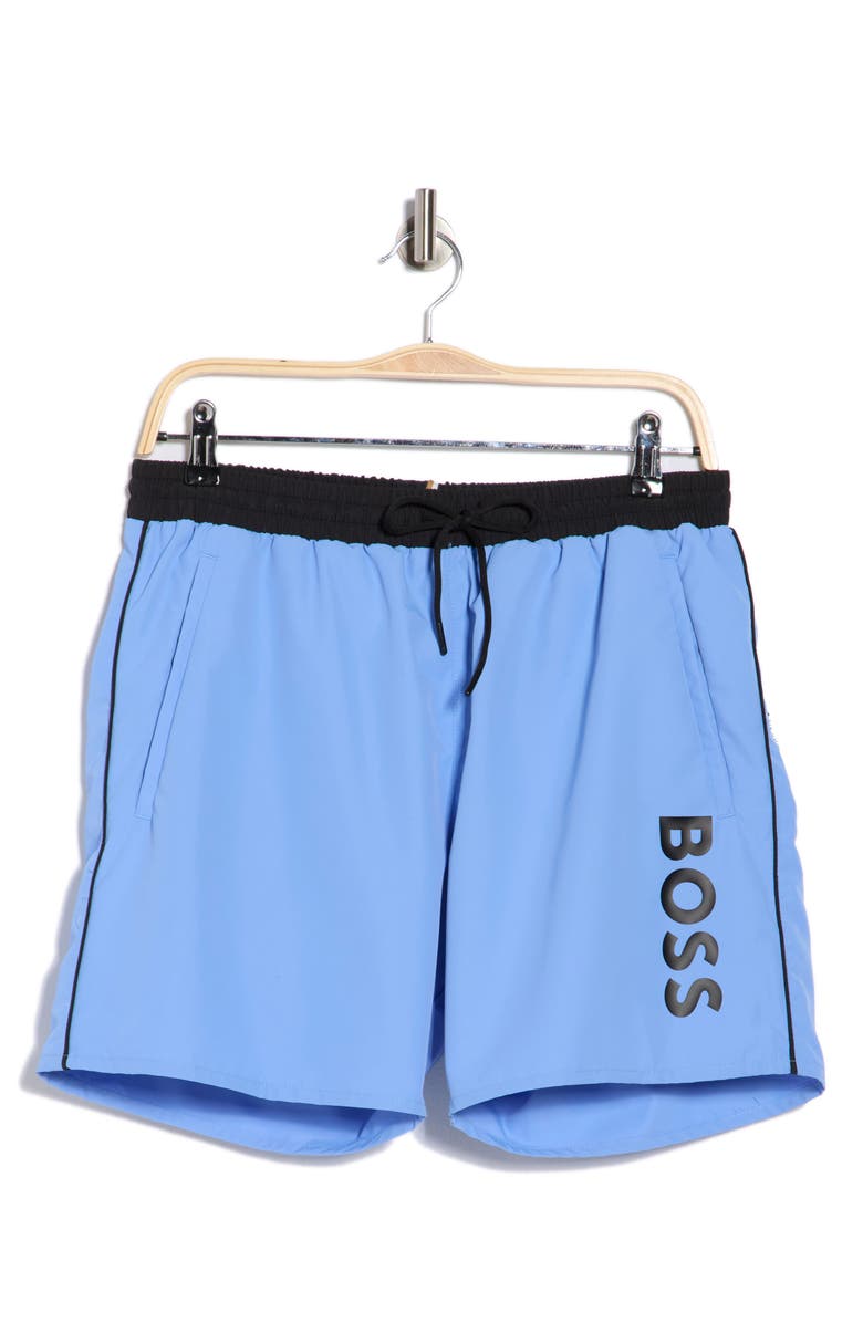 BOSS Sawfish Swim Trunks, Alternate, color, Bright Blue