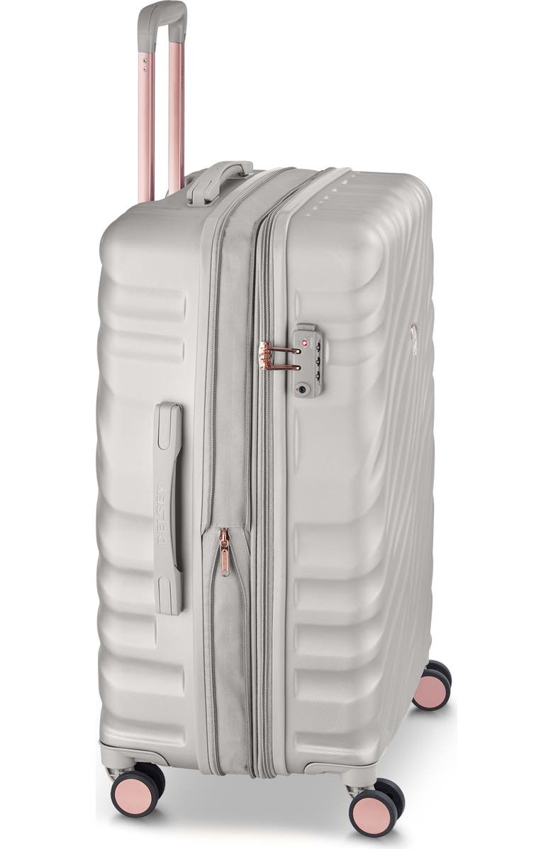 Delsey Paris Alexis Hardside 2-Piece (21"/25") Expandable Spinner Luggage Set, Alternate, color, Platinum/Rose Gold