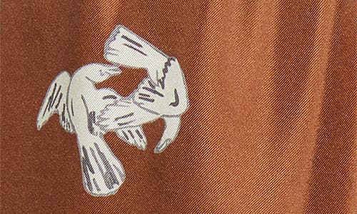 Marni Raven Print Silk Boxer Shorts In Brown