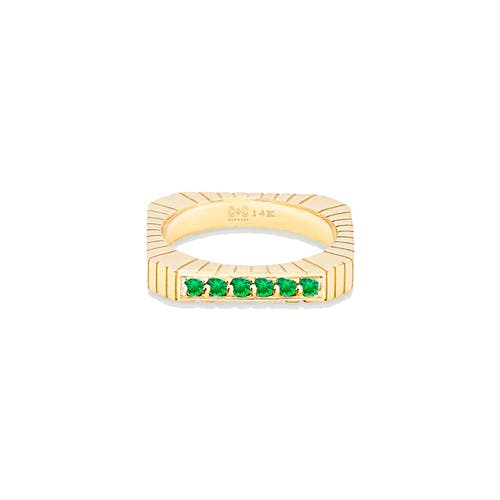 Campbell + Charlotte Spark Etched Stacking Band Ring In Gold