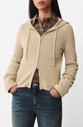 MANGO Rib Zip Sweater Hoodie