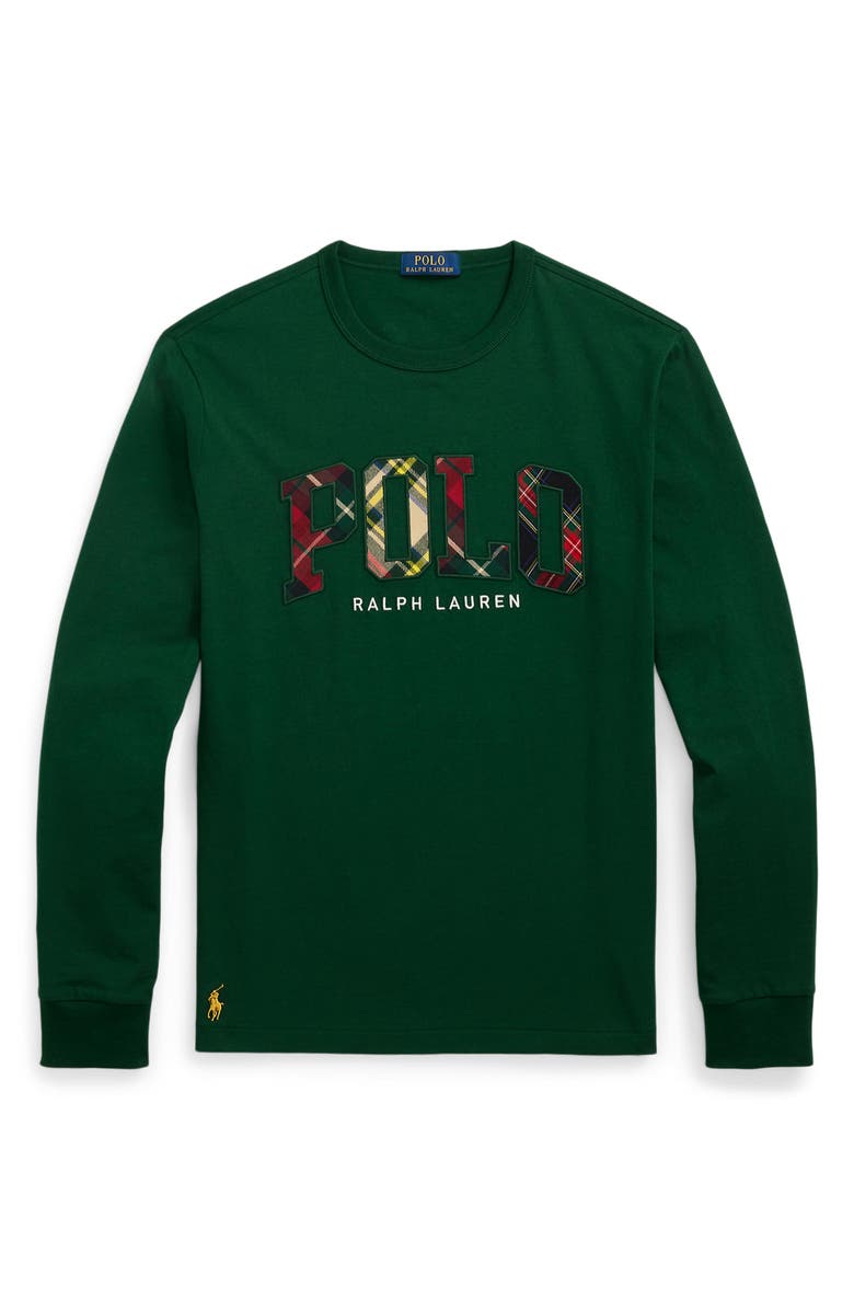 Polo Ralph Lauren Polo Appliqué Long Sleeve T-Shirt, Alternate, color, College Green