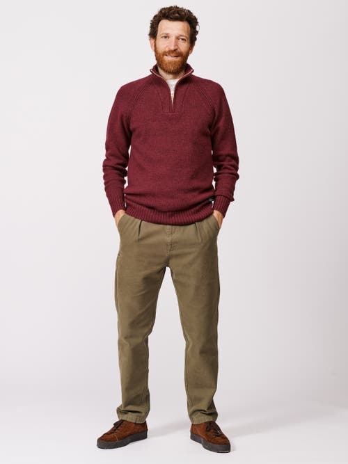 Aubin Pelham Zip Neck Sweater In Red
