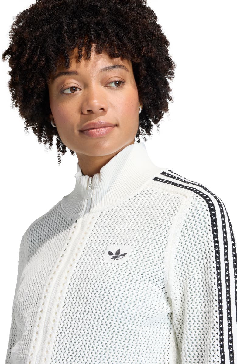 adidas Originals Open Knit Track Jacket, Alternate, color, Off White