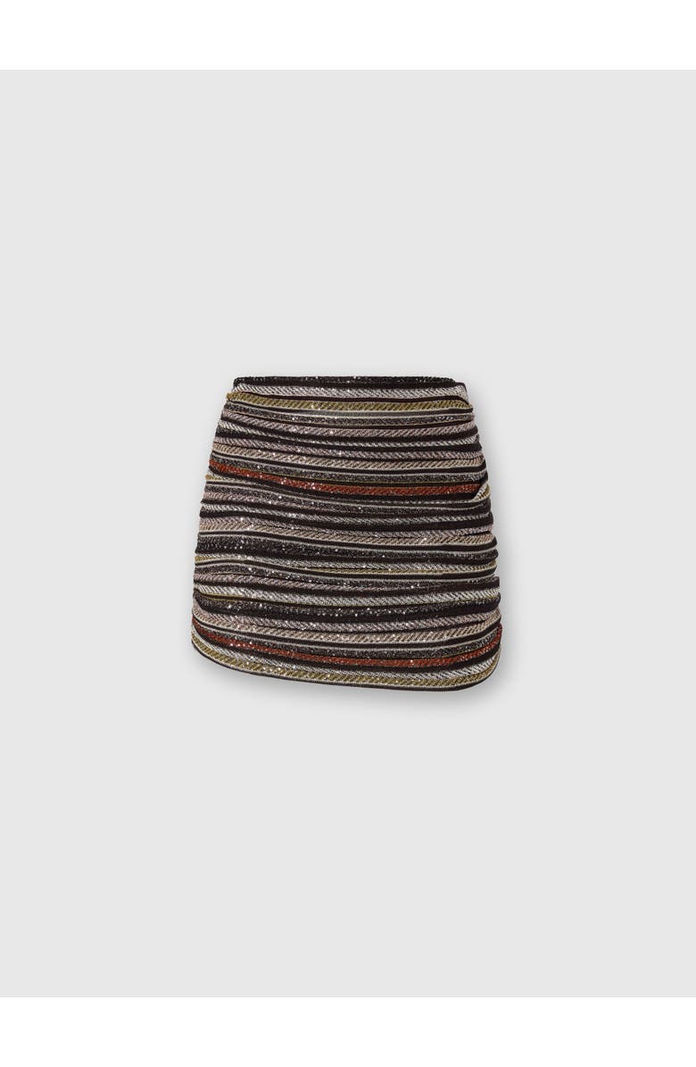 Missoni Asymmetrical Mini Skirt In Herringbone Stripe Knit, Main, color, Multicoloured