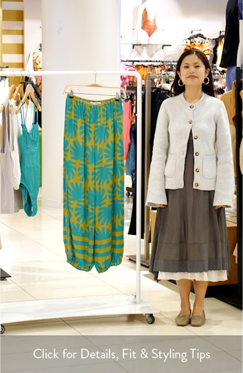 The Lacy Abstract Print Cover-Up Joggers, sales video thumbnail