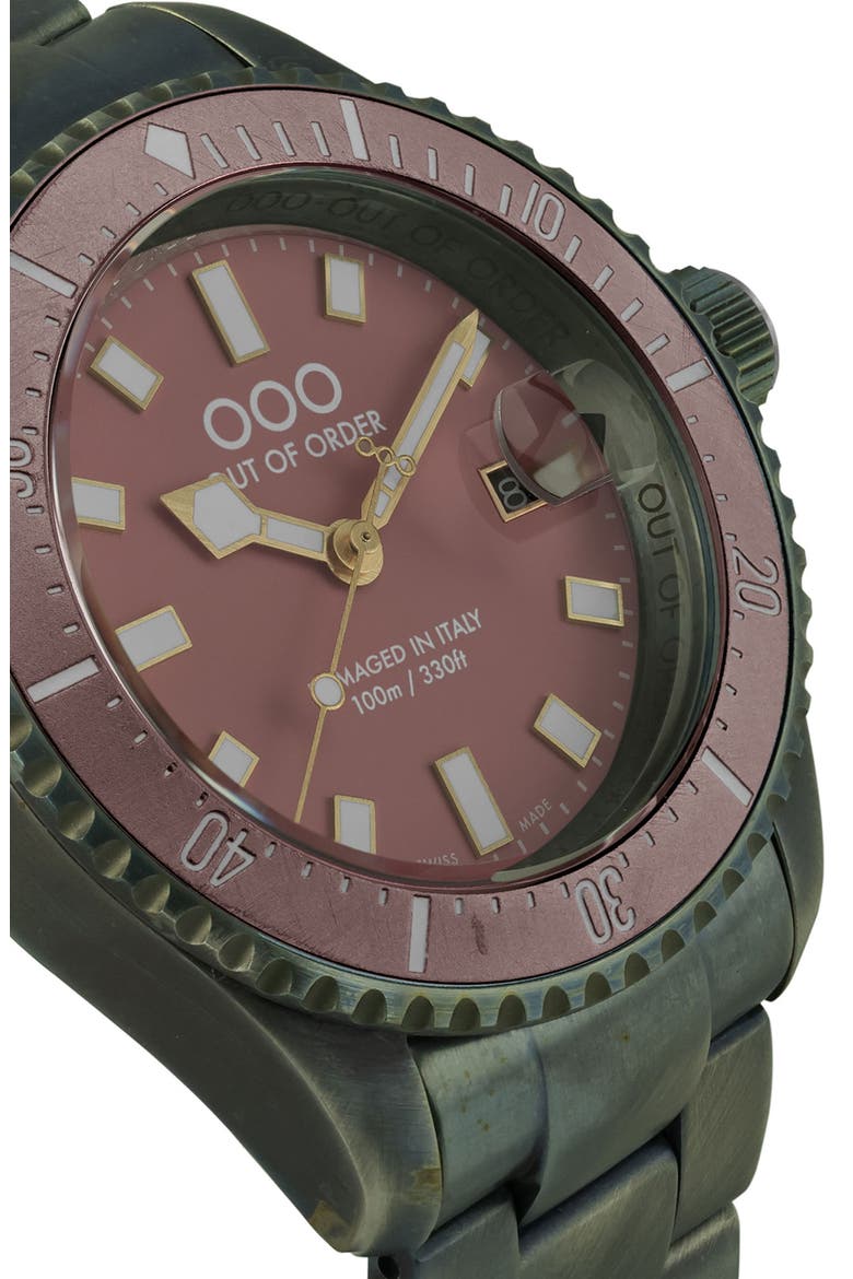 Casanova Swiss Movement Ultra Distressed Bracelet Watch, 44mm, Alternate, color, PINK