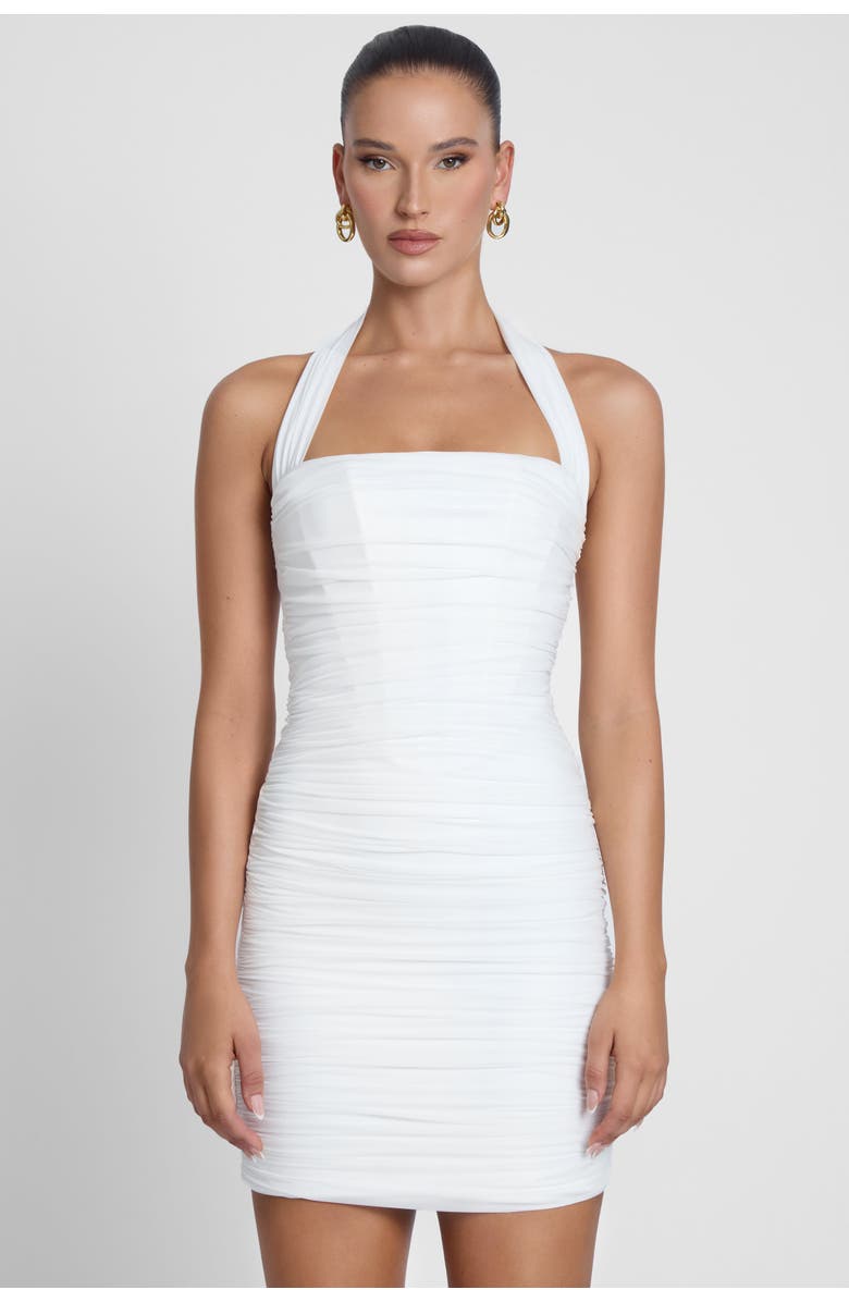 LEAU Toulouse Halter Corset Mini Dress, Main, color, White