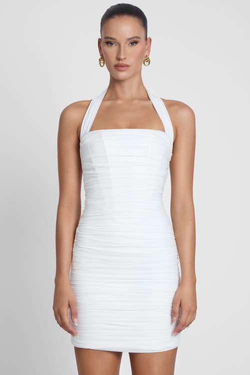 Leau Toulouse Halter Corset Mini Dress In White