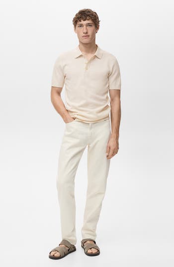 Band Collar Linen & Cotton Button-Up Shirt