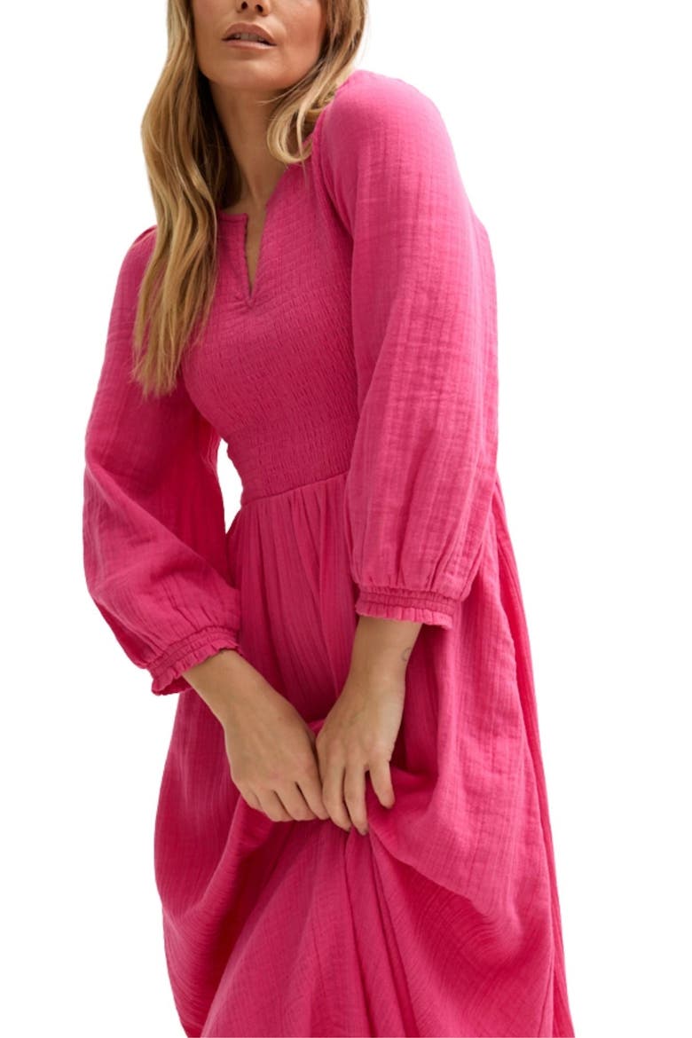 Paulina Shirred Bodice Maxi Dress, Alternate, color, Pink
