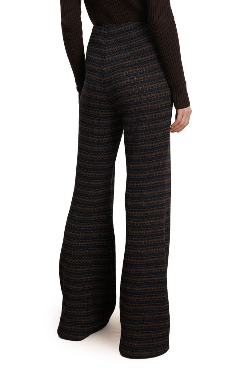Veronica Beard Yadira Stripe Kick Flare Pants, Alternate, color, Navy Dark Umber Multi
