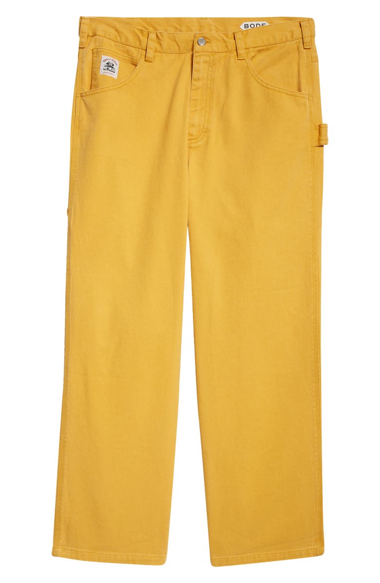 Bode Twill Knolly Brook Trousers, Alternate, color, Yellow