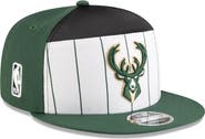 New Era Men's New Era  White/Hunter Green Milwaukee Bucks 2025 NBA Tip Off Split Panel 9FIFTY Snapback Hat