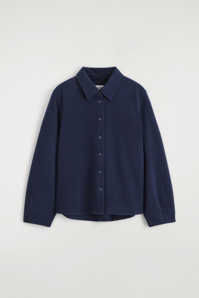 Corduroy-jersey Shirt, Alternate, color, NAVY