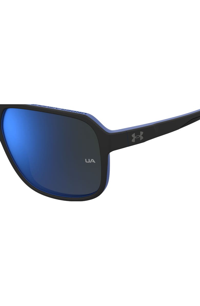 Under Armour Cruise 61mm Pilot Sunglasses, Alternate, color, Matte Black Blue