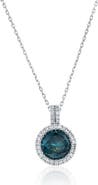 SOUZANA by Suzy Levian 14K Gold Blue Treated Diamond & White Diamond Pendant Necklace