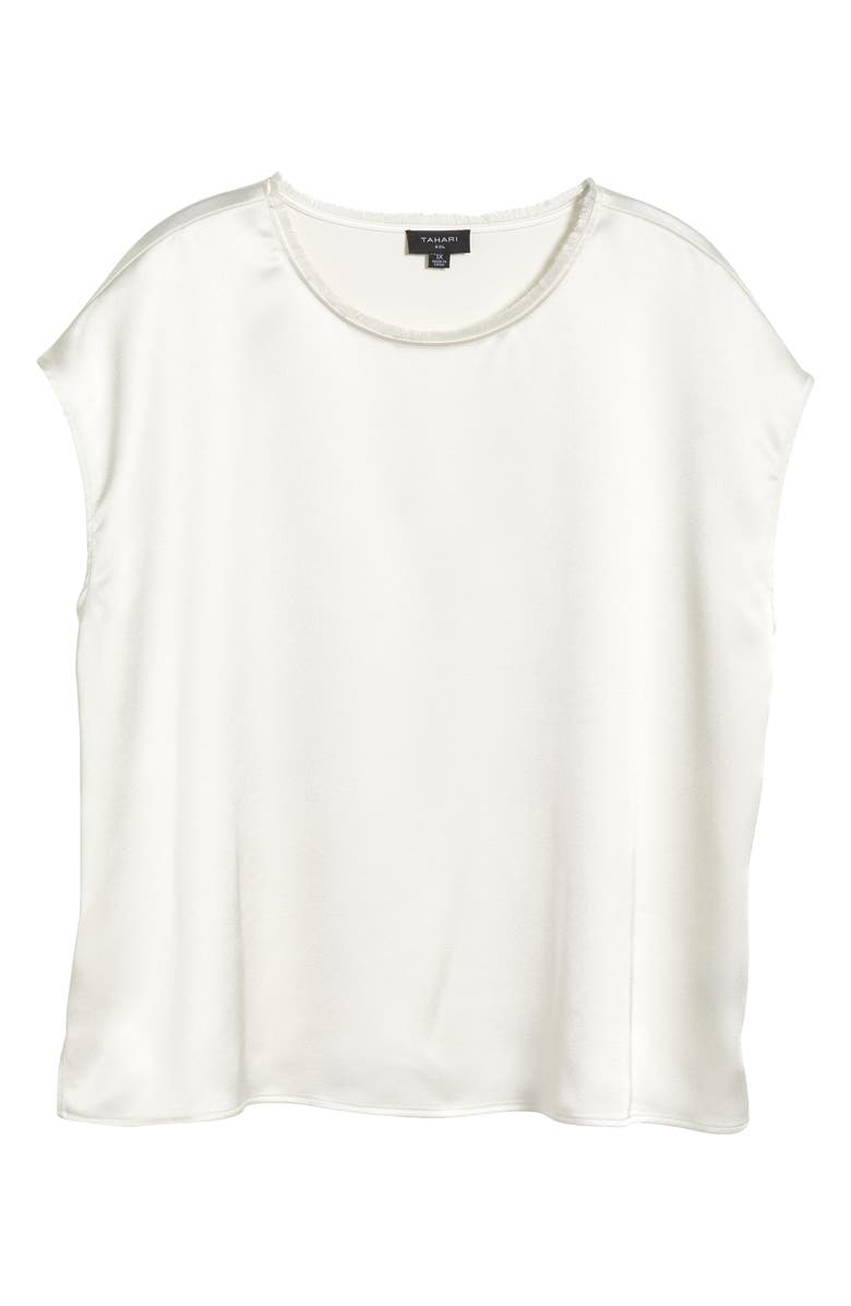 Tahari ASL Fringe Satin Top, Alternate, color, 