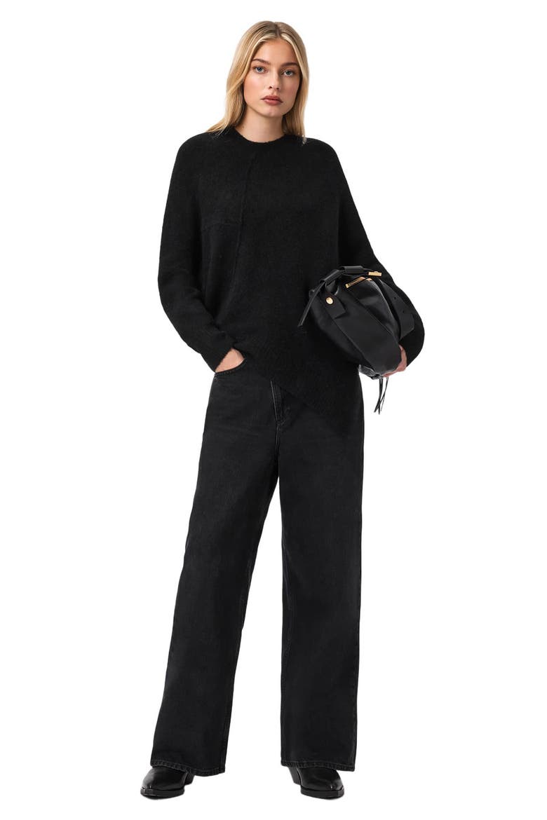 Lock Merino Wool Blend Sweater, Alternate, color, BLACK