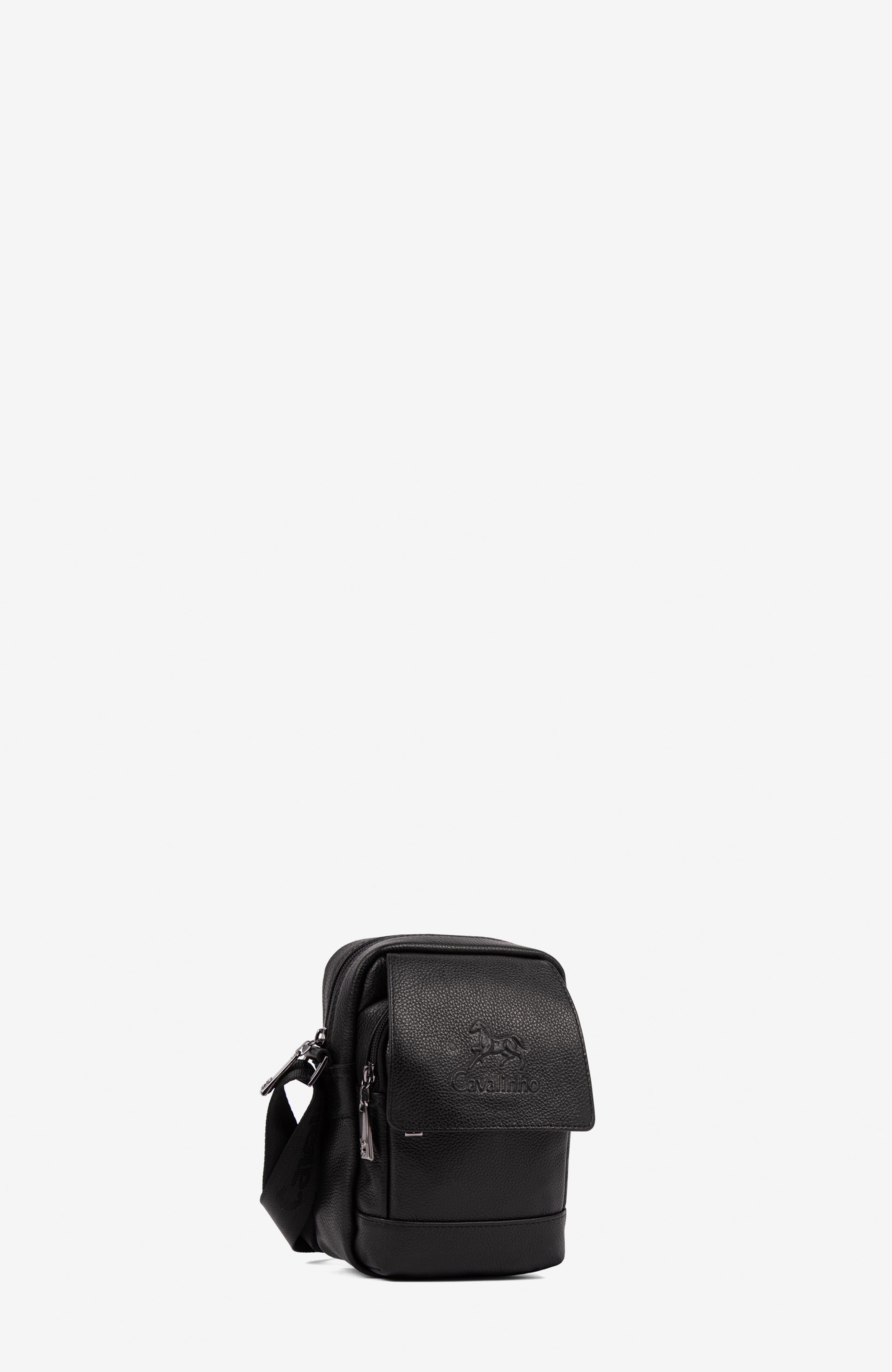 El Cavaleiro 488 Leather Traveler Crossbody Bag, Alternate, color, Black