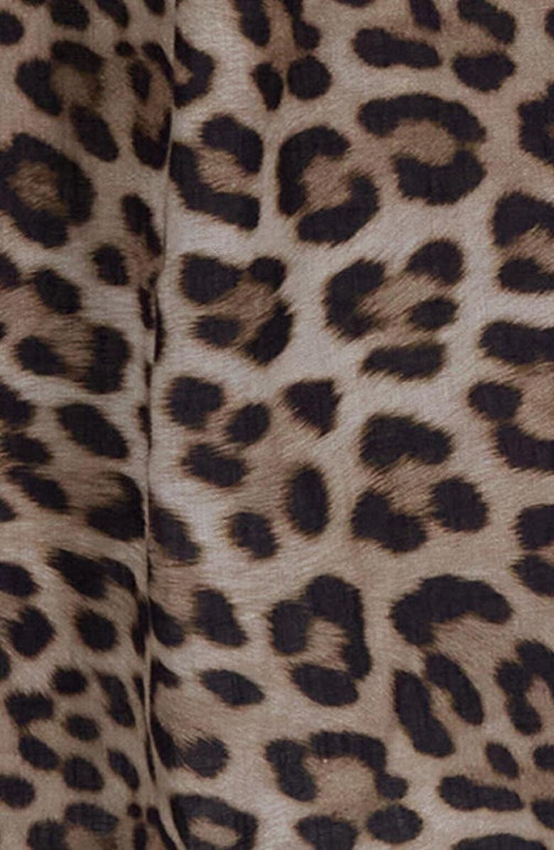 Lords of Harlech Leopard Womens Relaxed Linen Shirt, Alternate, color, Leopard Brown
