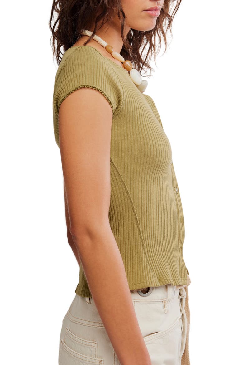 Most Wanted Short Sleeve Cotton Blend Cardigan, Alternate, color, GREEN 141