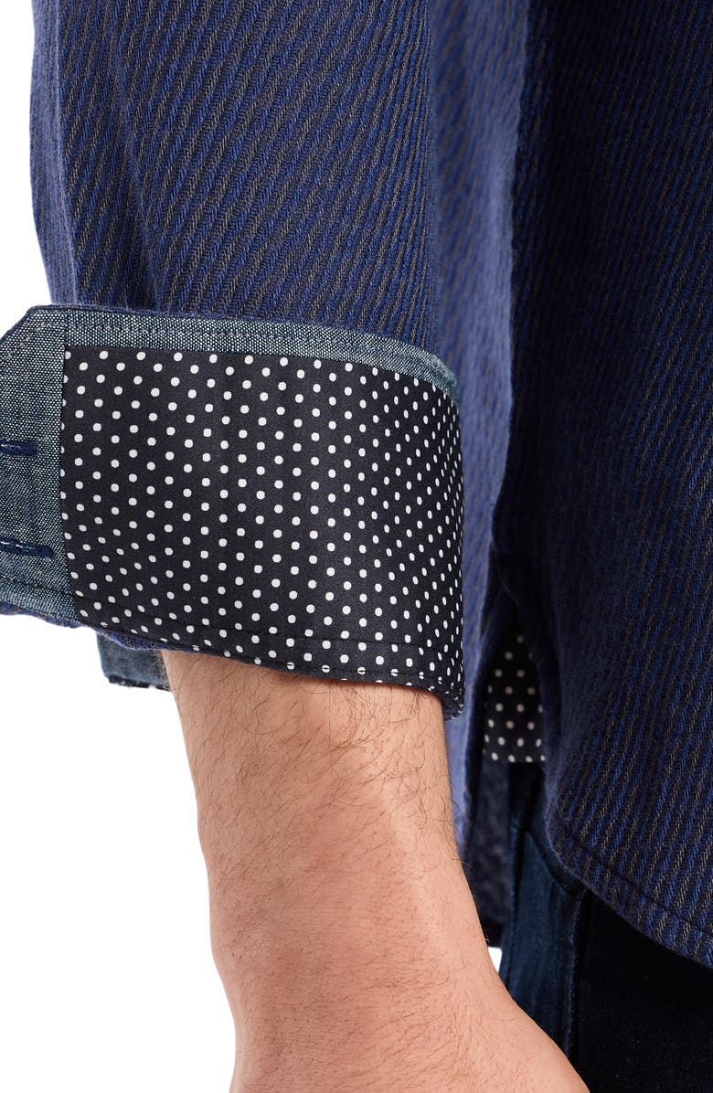 Robert Graham Leonard Stretch Button-Up Shirt, Alternate, color, Indigo
