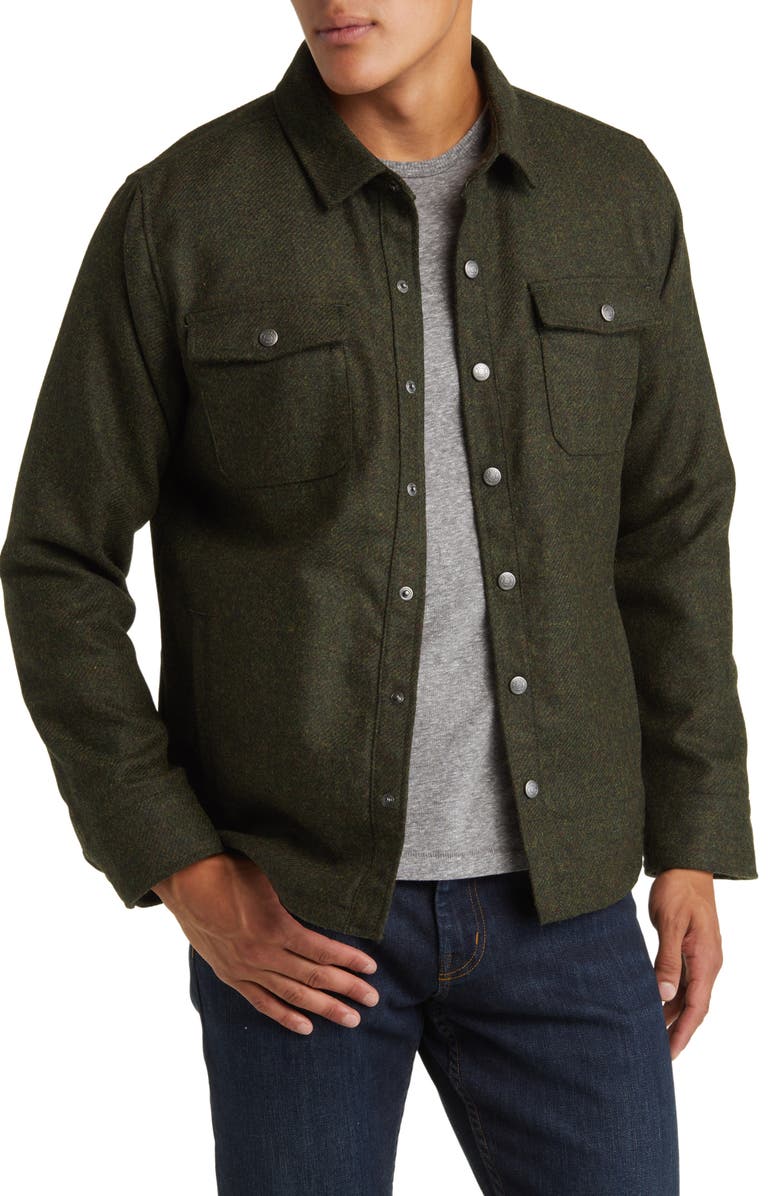 Peter Millar Yorkshire Wool Snap-Up Shirt Jacket, Main, color, 