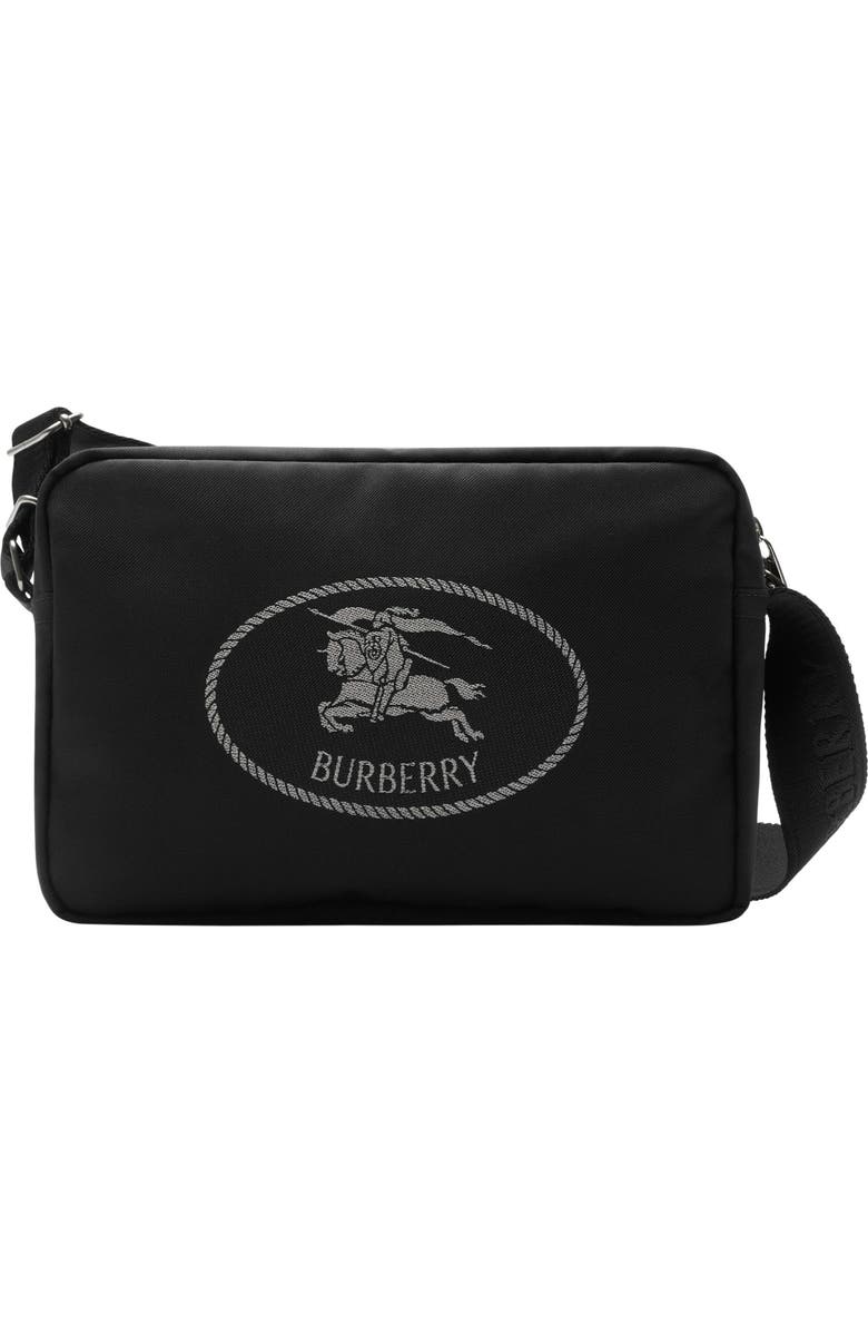 Burberry Orkney EKD Canvas Crossbody Bag, Main, color, Black