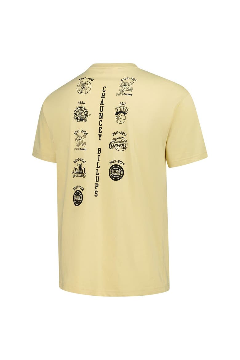 Men's Mitchell & Ness Chauncey Billups Cream Detroit Pistons Premium T-Shirt, Alternate, color, Cream