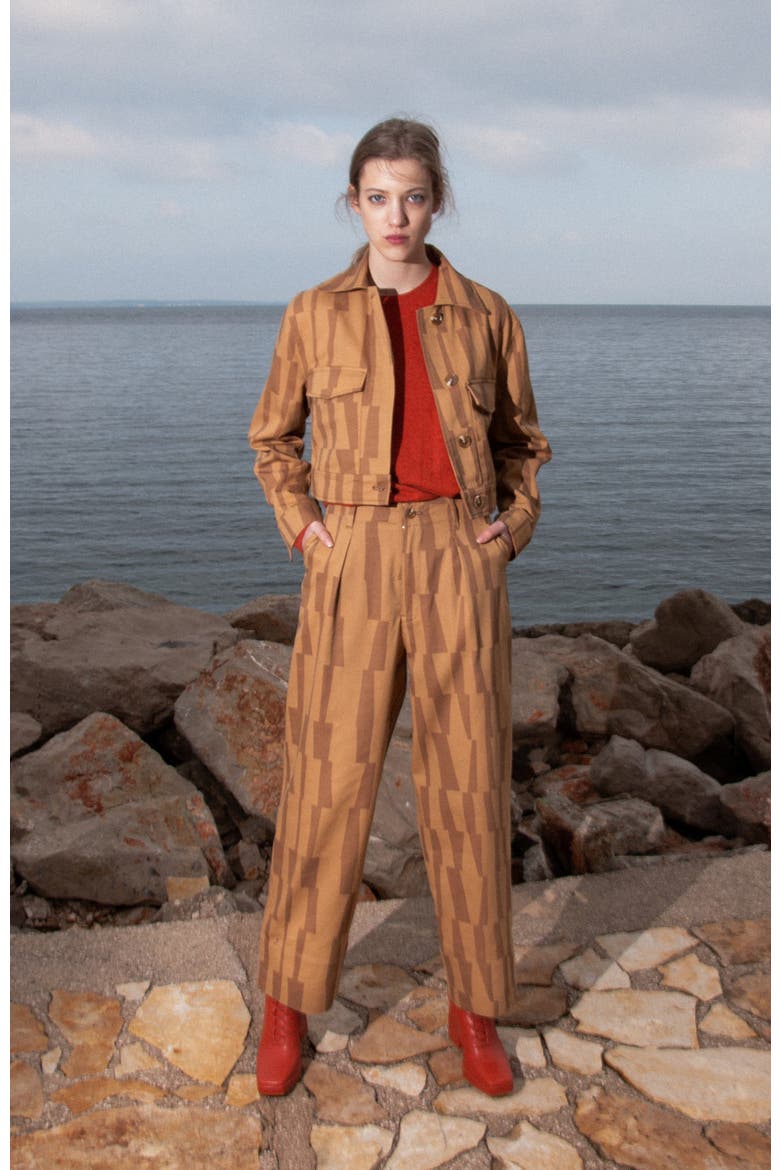 Basile Cotton Twill Pant, Alternate, color, Accenda Clay