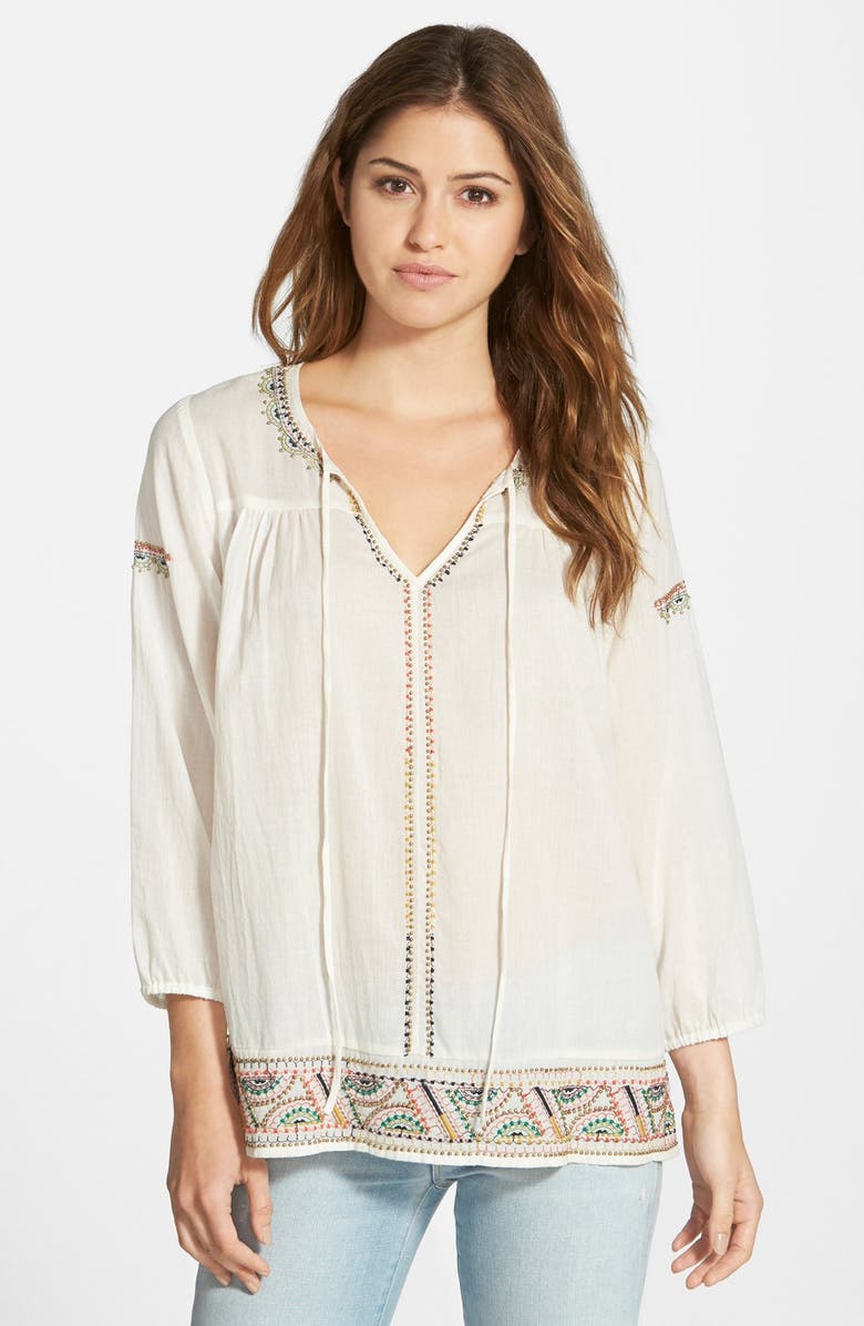 Velvet by Graham & Spencer Beaded & Embroidered Tunic, Main, color, 