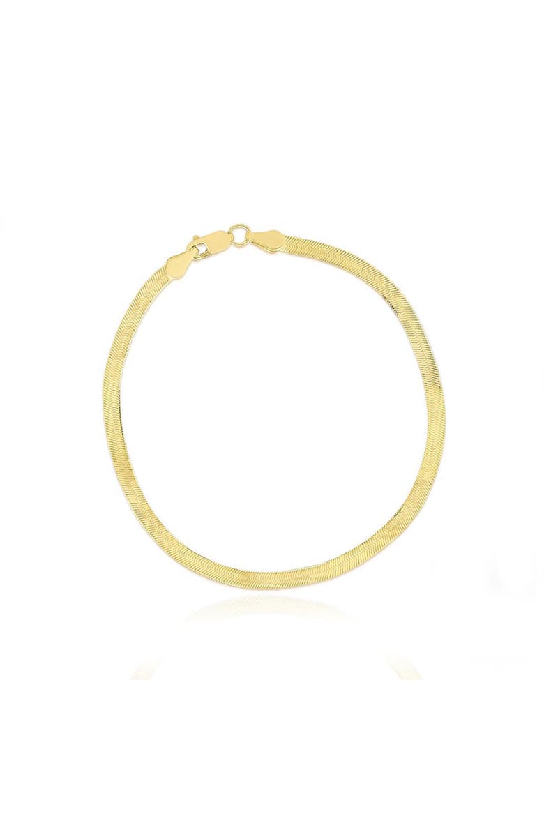 Mini Herringbone Bracelet, Main, color, Yellow Gold