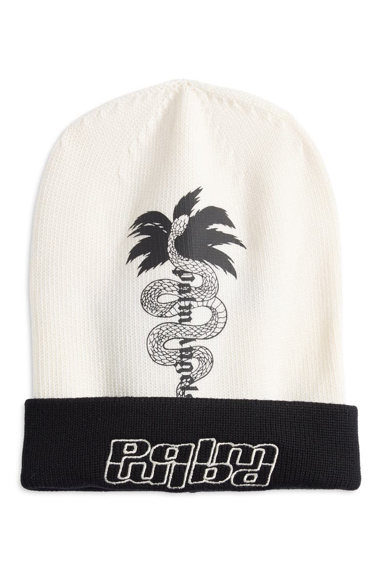 Two-Tone Wool Beanie, Alternate, color, BLACK WHITE
