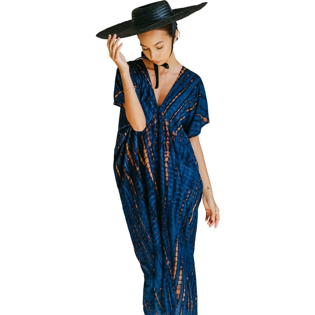 Pink Haley Madella Hand Dyed Kaftan Dress In Multi