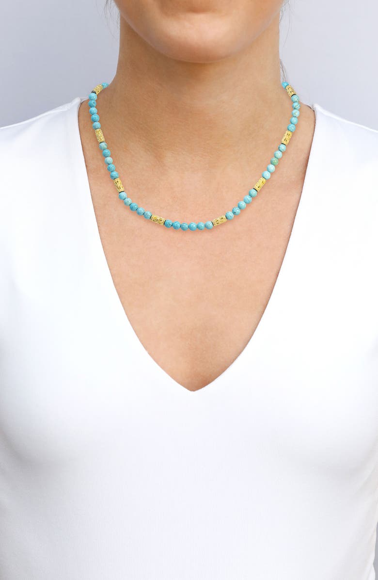 Armenta Blue Magnesite Beaded Necklace, Alternate, color, Turquoise