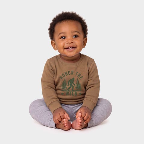 Honor The Wild Distressed Crew Fleece Sweatshirt Baby