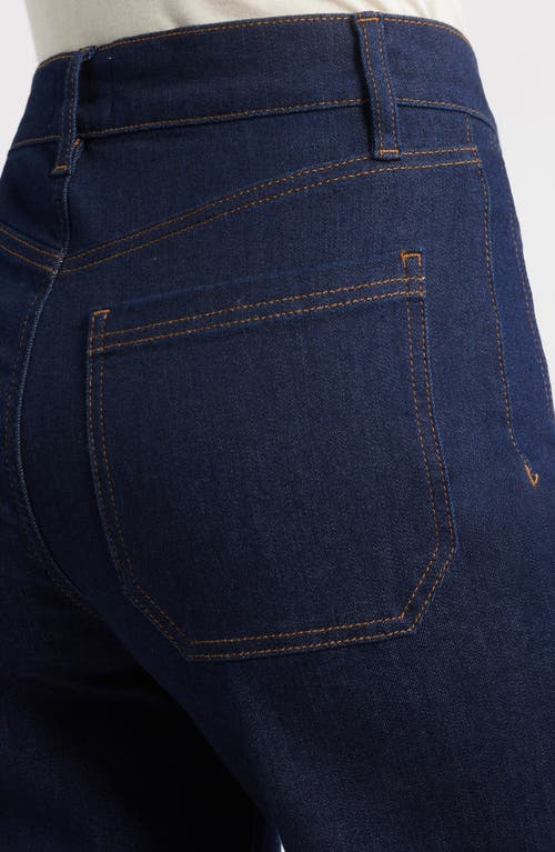 Frame Womens The Anchor Cropped Stretch-denim Jeans Navy Raw Fray In Blue