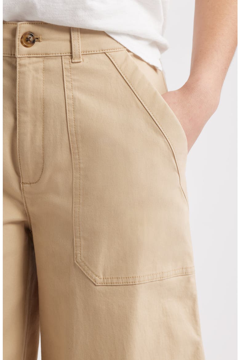 Wide Leg Crop Twill Pants, Alternate, color, TAN SHORE