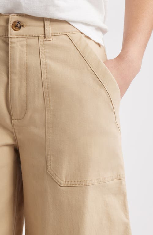 Caslonr Caslon(r) Wide Leg Crop Twill Pants In Tan Shore