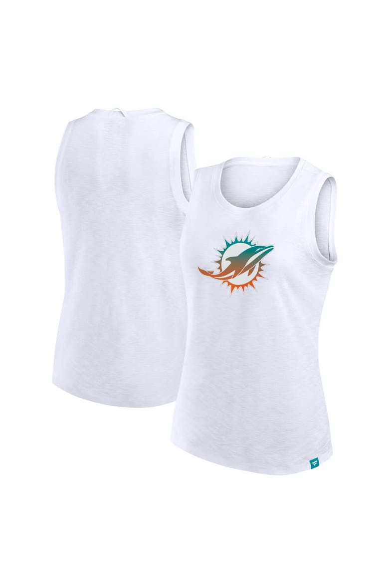 Women's Fanatics  White Miami Dolphins Slub Tank Top, Alternate, color, White